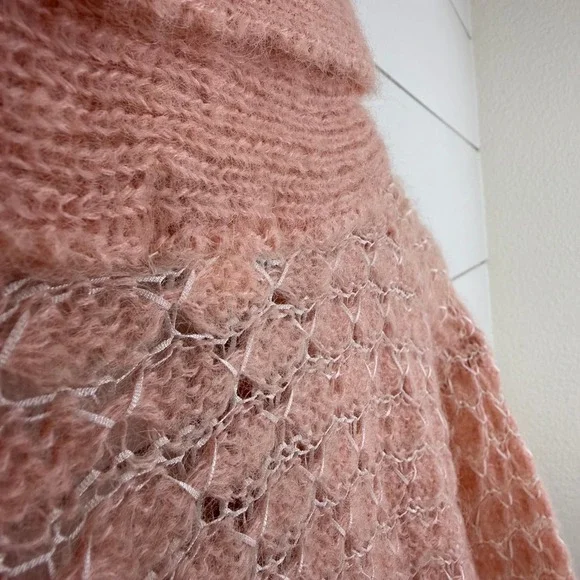 VINTAGE 1961 Nissho-Iwai Mohair Cardigan DOUBLE BREASTED Sweater WOMEN 48 JAPAN